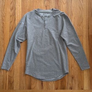 BYLT Basics Gray Long Sleeve Henley Shirt